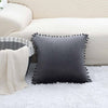 1/2x Velvet Cushion Cover Pom Poms Home Decorative Sofa Car Throw Pillow Case UK