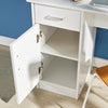 White Black Oak Desk 1 Drawer 1 Door Compact Computer Workstation Home Office