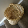 Oval Natural Wicker Stair Basket With Carry Handle Step Tidy/Organiser/Storage
