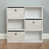 Hartleys White 6 Cube Kids Toy/Games Book Shelf Bedroom Storage Unit & 3 Drawers
