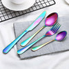 4pcs Stainless Steel Cutlery Sets Rainbow Colourful Iridescent Spoon Forks Set