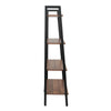 Wooden 4 Tier Ladder Book Shelf Storage Bookcase Display Stand Metal Frame Brown