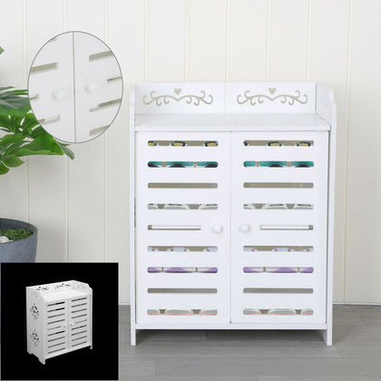 3 Tier Shoes Storage Cabinet White Door Organiser Shelf Rack Stand Unit New