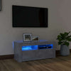 Modern White TV Unit Cabinet Stand 90cm High Gloss Doors with Free LED Lights