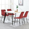 Set of 2 Blue Grey Velvet Dining Chairs Dinning Kitchen Room Metal Leg Padded