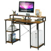 Wooden Computer Desk Writing Table Workstation W/ Monitor Stand & Keyboard Tray
