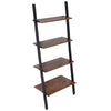 Industrial Ladder Shelving Unit 4 Tier Display Stand Bookshelf Wall Storage Rack