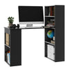 ELEGANT Black Office Computer Desk Study PC Laptop Table With Storage Shelf