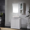 Bathroom Cabinet White Under Sink Storage Unit Double Doors Cupboard Furniture