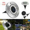 16 LED Solar Powered Flat Lights LED Buried Deck Light Ground Lamp Outdoor Disk