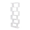 Wood Bookcase Bookshelf S Shape 6 Tier Shelves Free Shelving Storage White Unit