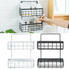 2 Tiers Metal Wall Hanging Shelf Storage Shelves Floating Wire Baskets Rack Home