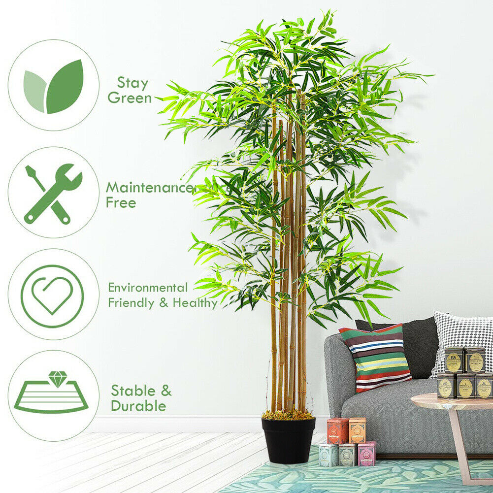 5FT Tall Large Artificial Bamboo Tree in Pots Indoor Plant Outdoor Garden Decor