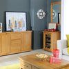 London Oak Hi-Fi Media Unit - Glass 1 Door Glazed Stereo Stand Cabinet - UK42
