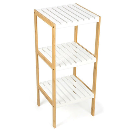 3 Tier Book Shelf Unit Bamboo Bookcase Bathroom Kitchen Storage Rack Display