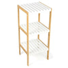 3 Tier Book Shelf Unit Bamboo Bookcase Bathroom Kitchen Storage Rack Display