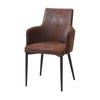 2 Pcs Faux Leather Dining Chairs Armchairs Office Kitchen Brown Grey Industrial