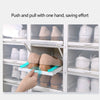 3 Pcs Plastic Clear Drawer Type Shoe Box Stackable Home Storage Organizer