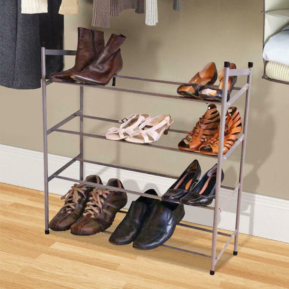 4 Tier Shoe Rack For 16 Pairs Shoe Storage Stand Organiser Shelf Stand Unit