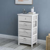 4 Drawer Basket Drawers White Cupboard Cabinet for Bedroom Living Room Bathroom
