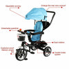 4-in-1 Baby Tricycle Stroller Folding Kids Trike Detachable w/ Canopy Pedal Bike