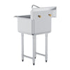 Commercial Utility & Prep Sink 1 Compartment Stainless Steel Backsplash