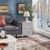 Fabric Chest of Drawers Storage Cabinet Unit Metal Frame Bedside End Table Gray