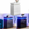 High Gloss Bedroom Furniture Bedside Table Cabinet Nightstand with Led Light UK