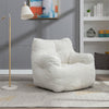 Cord Beanbag Sofa with Tufted Memory Foam filling Bean Bag Chair Armchair White