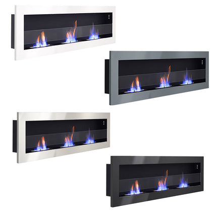 Wall Mounted/Inset Bio Ethanol Fireplace Eco Biofire Burner 90/120/140 x40cm