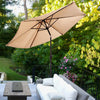 2.7 M Outdoor Patio Umbrella Garden Parasol Sun Shade Adjustable W/ Crank Handle