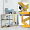 3-Tier Metal Console Table Hallway Storage Display Table Sofa Side Table Home