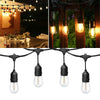 49FT Outdoor Garden LED Festoon Fairy String Lights 15 Bulbs USB & Solar Powered