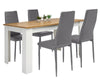 Wood Dining Table and Chairs 4 / 6 Set Pu Leather Seat Kitchen Room Furniture