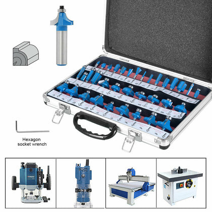 35pc Router Bit Template Cutter 1/4