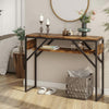 Wooden Server Table Sideboard Tiny Study Kitchen Working Desk with Hooks
