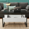 Lift Up Top Coffee Tables with Hidden Storage Metal Frame Leg Modern Tea Table