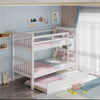 OLIVER WHITE WOODEN BUNK BED WITH TRUNDLE SINGLE