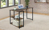PC Computer Desk Writing Study Table Office Home Workstation Dark Wooden Metal