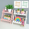 2 Tier Flower Plant Pot Stand Folding Display Ladder Shelf Garden Storage Rack