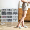 12X Clear Plastic Shoe Storage Boxes Drawer Stackable Foldable Durable Organiser