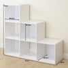 White 6 Cube Kids Toy/Games Storage Unit Girls/Boys Bedroom Shelves 3 Grey Boxes