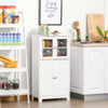 kleankin Bathroom Floor Storage Cabinet Standing Unit Kitchen Cupboard W/ Doors