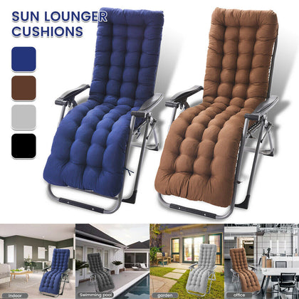 Sun Lounger Sunbed Cushion Pad Garden In/Outdoor Beach Recliner Chair Seat Pads