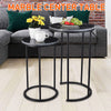 2x Marble Coffee Table 2 Round Side End Centre Table Living Room Furniture Black