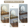 Vanity Makeup Dressing Table Wooden Cosmetic Table Stool Set W/ Light & Mirror