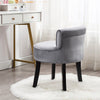 Velvet Dressing Table Stool Bedroom Vanity Makeup Stool Bedroom Chair Gray HT