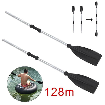2pcs 128cm Aluminum Detachable Afloat Kayak Oars Boat Rafting Canoe Paddle Tool
