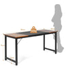 Wooden Computer Desk Industrial Writing Workstation PC Laptop Table Metal Frame