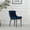 2X Blue Velvet Dining Chairs Office Chairs Dining Room Kitchen Restaurant Retro